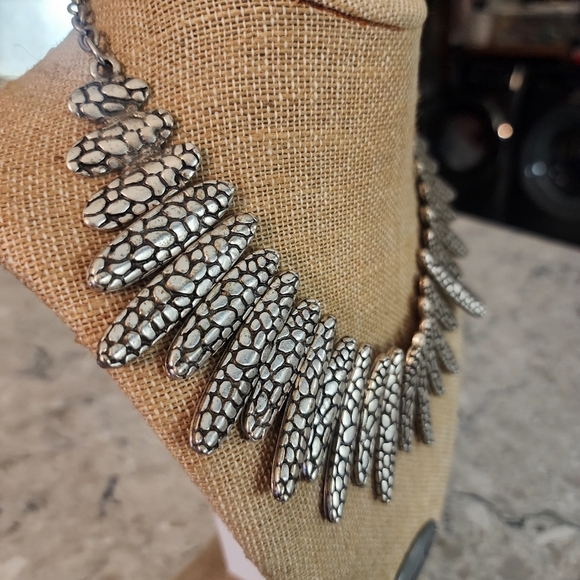 Silver Boho Statement Necklace - Picture 4 of 16